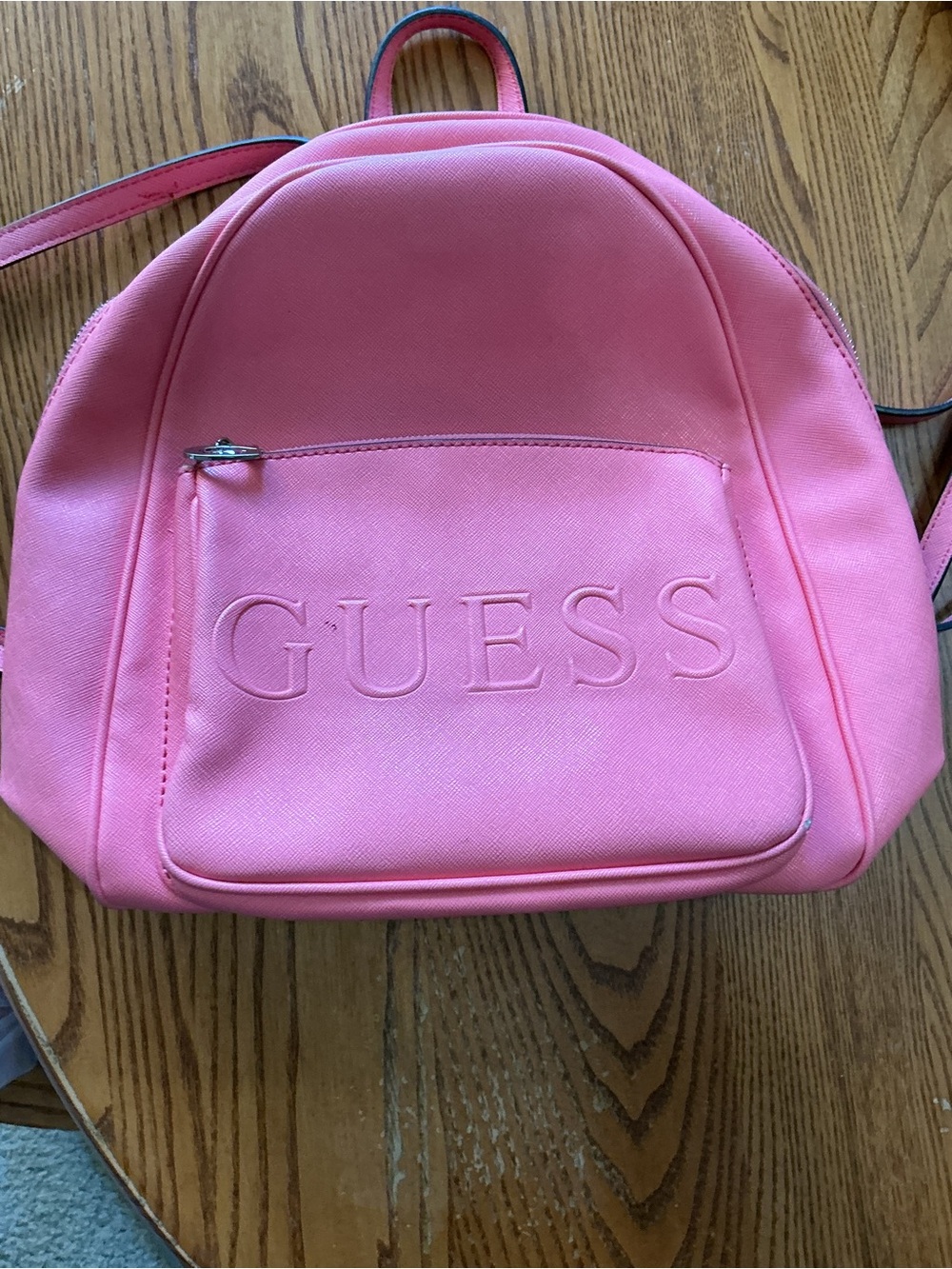 GUESS Pink Backpack with Front Embossed Logo - Picture 4 of 7